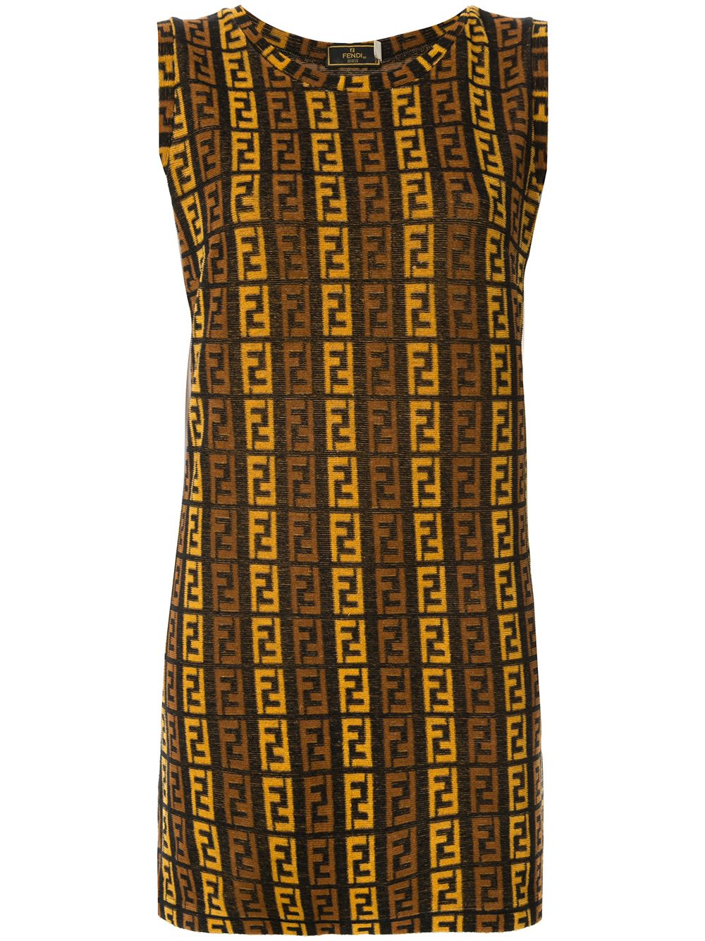 фото Fendi pre-owned платье без рукавов с логотипом ff