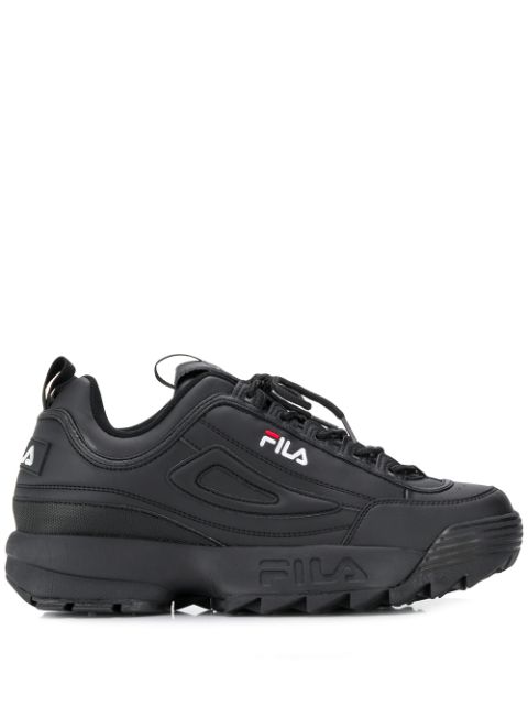 black leather fila shoes