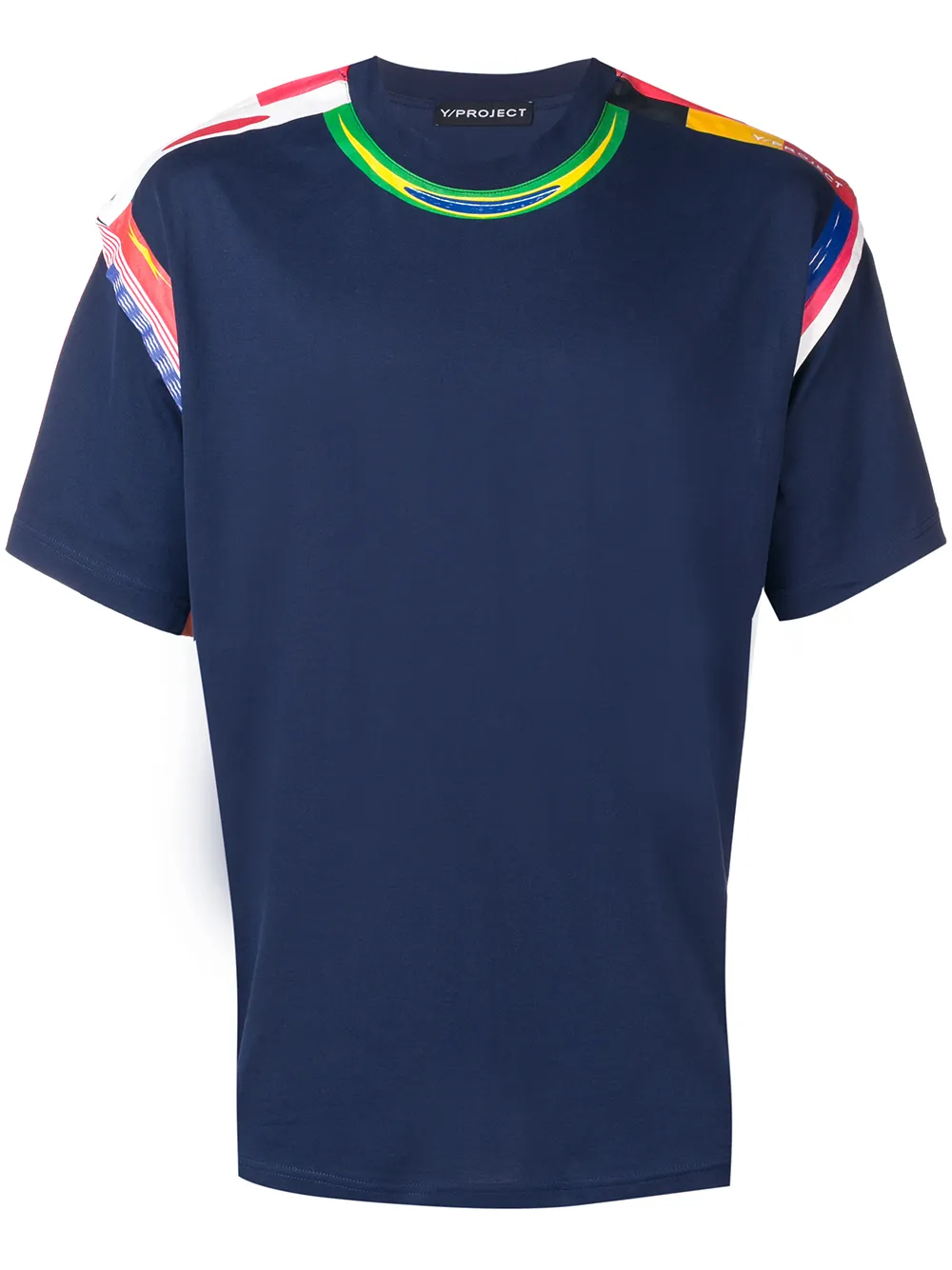Y/project T-shirts Y / PROJECT FLAG PRINT T-SHIRT - BLUE