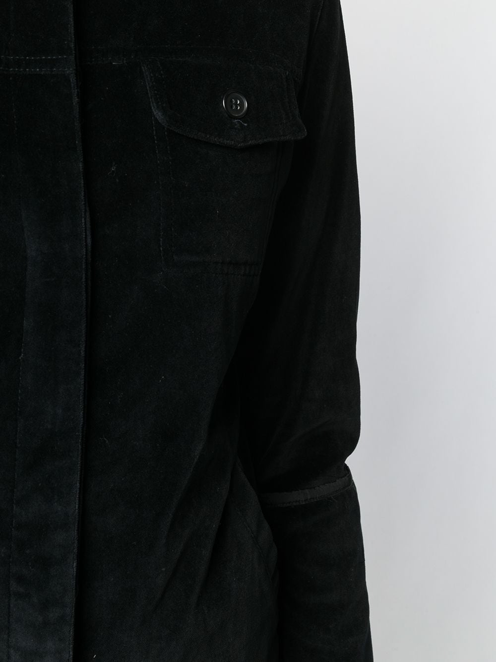Pre-owned Helmut Lang Velvet Coat In Black