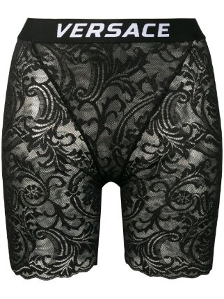 versace lace biker shorts