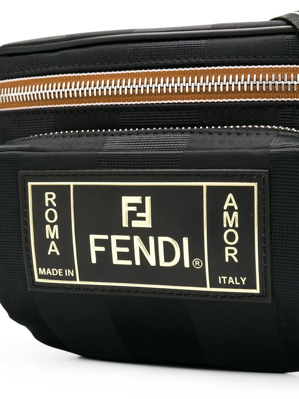 фото Fendi поясная сумка с нашивкой-логотипом