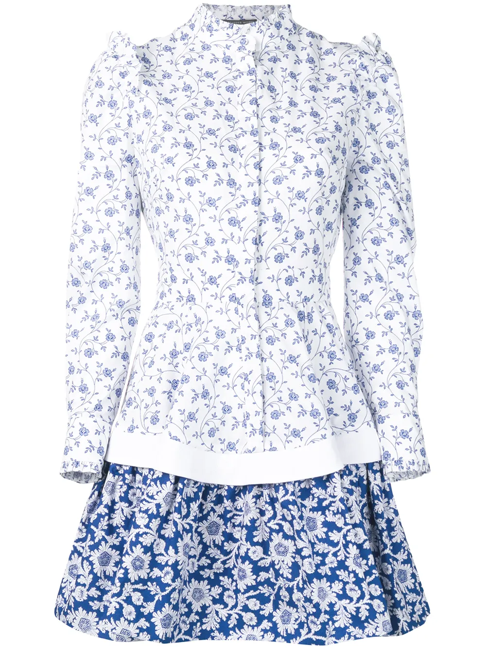 Alexander McQueen Victoriaanse bloemenjurk Blauw