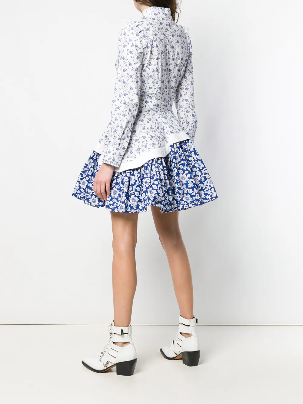 Alexander McQueen Victoriaanse bloemenjurk Blauw