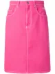 Image 1 of MSGM contrast stitch denim skirt
