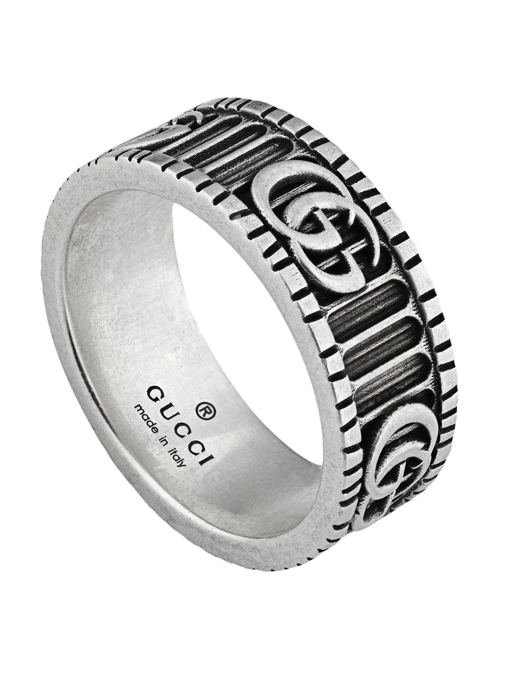 Gucci Sterling Silver GG Marmont Ring - Farfetch