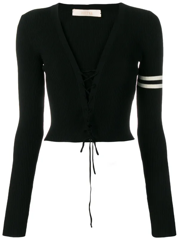 lace up cardigan