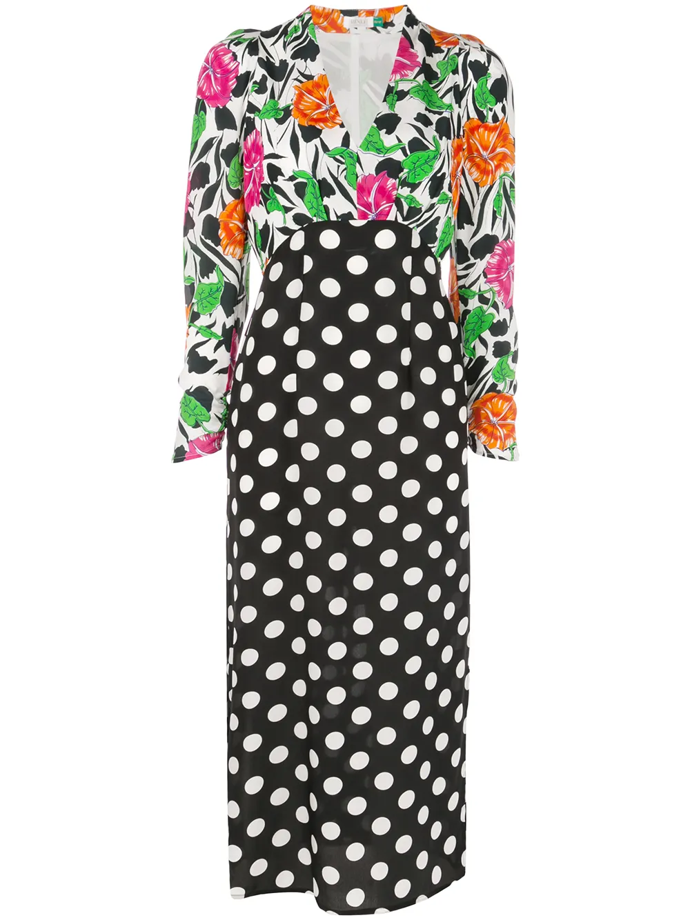Rixo London Tops RIXO SEIDENKLEID MIT BLUMEN-PRINT - SCHWARZ