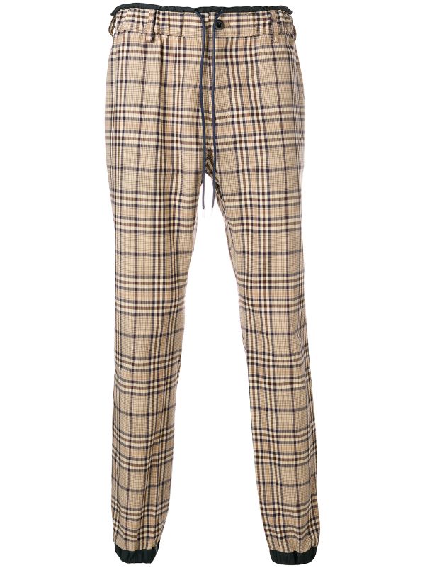 checked jogger trousers