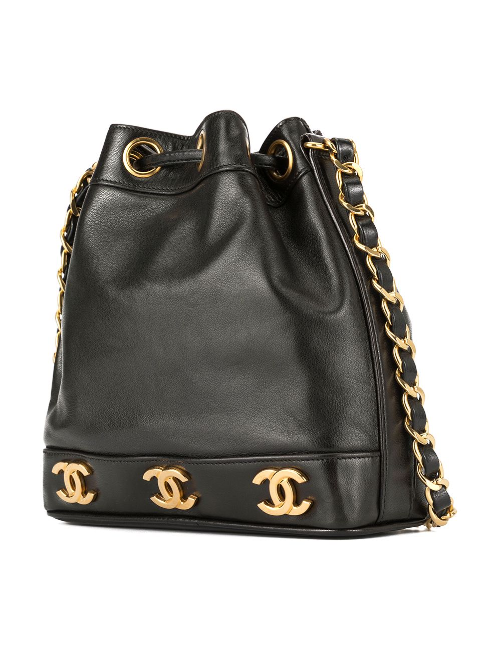 Cheap CHANEL CC logo-chain drawstring bucket bag Women