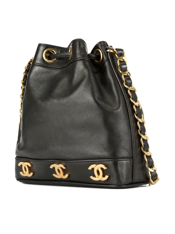 Vintage chanel clearance drawstring bucket bag