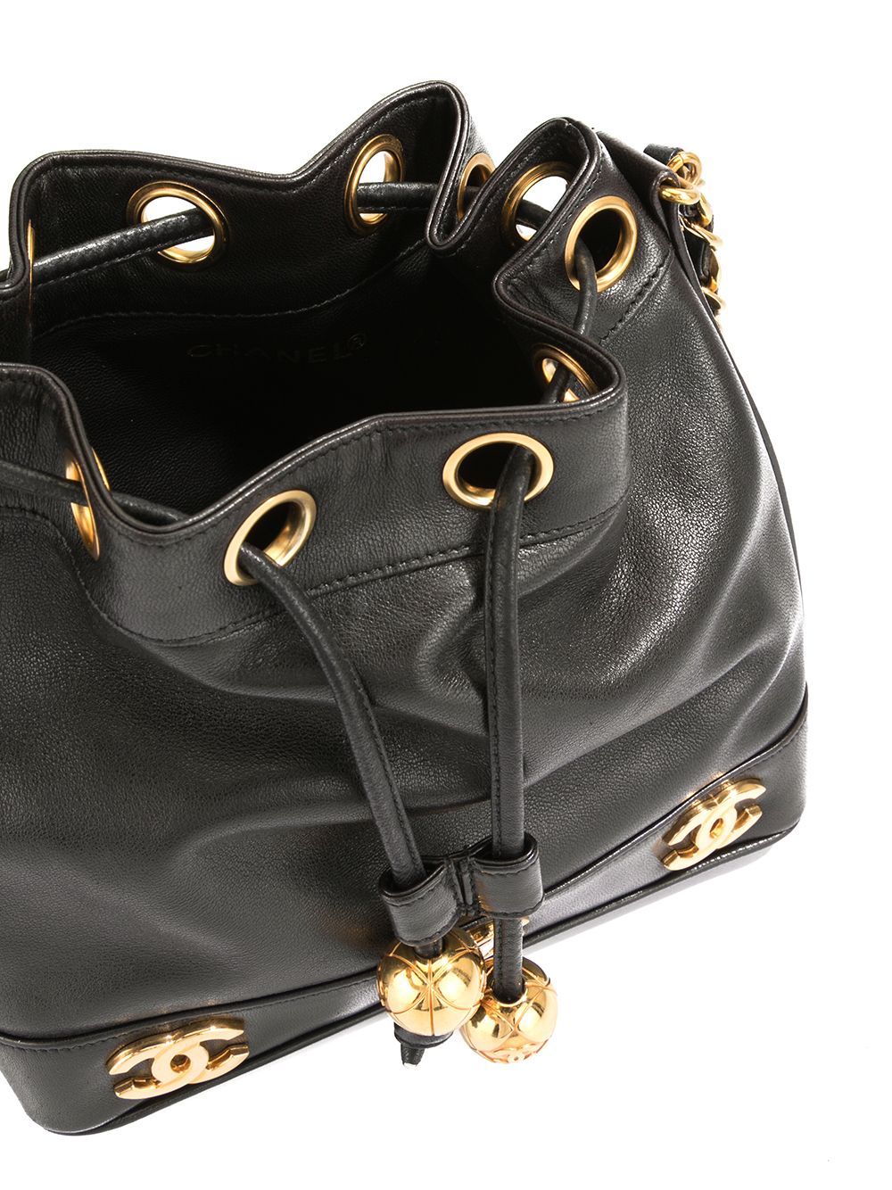 Affordable HOT SALE CHANEL CC logo-chain drawstring bucket bag Women