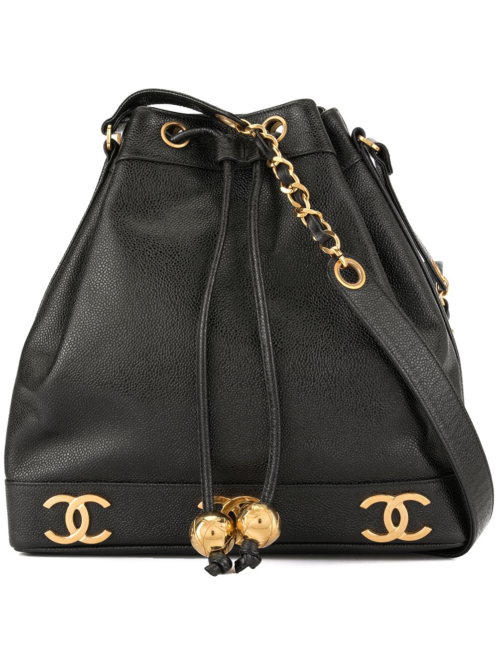 фото Chanel pre-owned сумка на плечо с логотипом cc и шнурком