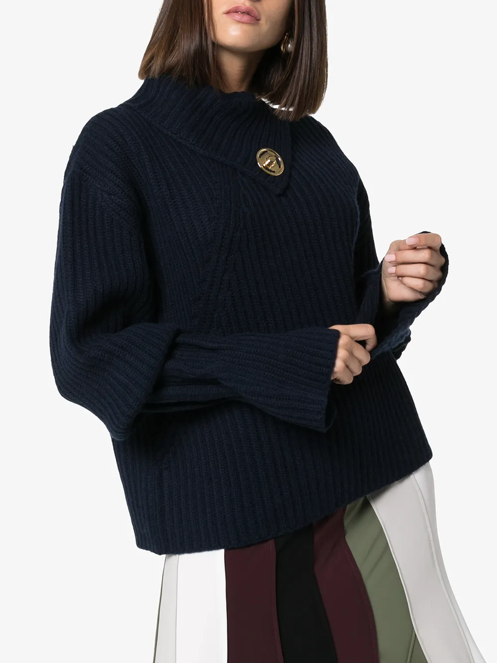  Jw Anderson Gerippter Pullover   Blau 