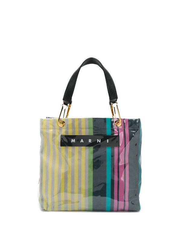 striped tote bag