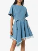 Marques'Almeida asymmetric-hem belted denim dress