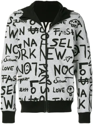 Hydrogen Graffiti Style Zipped Hoodie 169 Shop Ss19 Online Fast Delivery Price