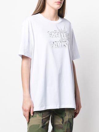 rhinestone embellished oversized t-shirt展示图