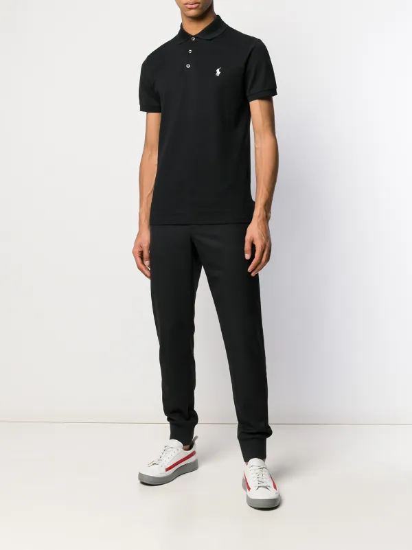 Polo Ralph Lauren Contrast Logo Polo Shirt | Black | FARFETCH