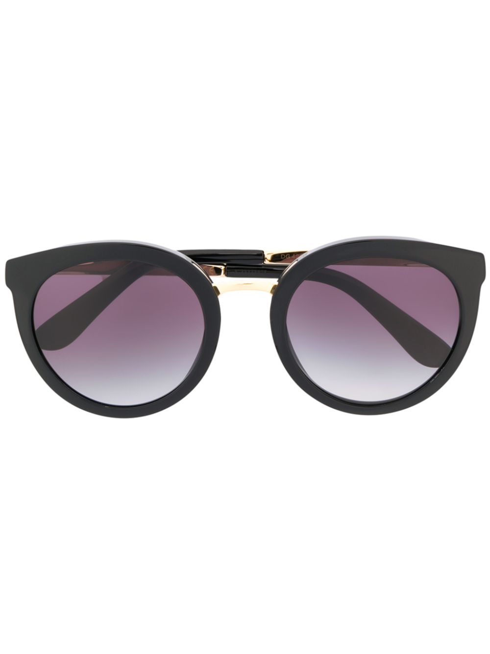 Dolce & Gabbana Eyewear Zonnebril met rond montuur Zwart