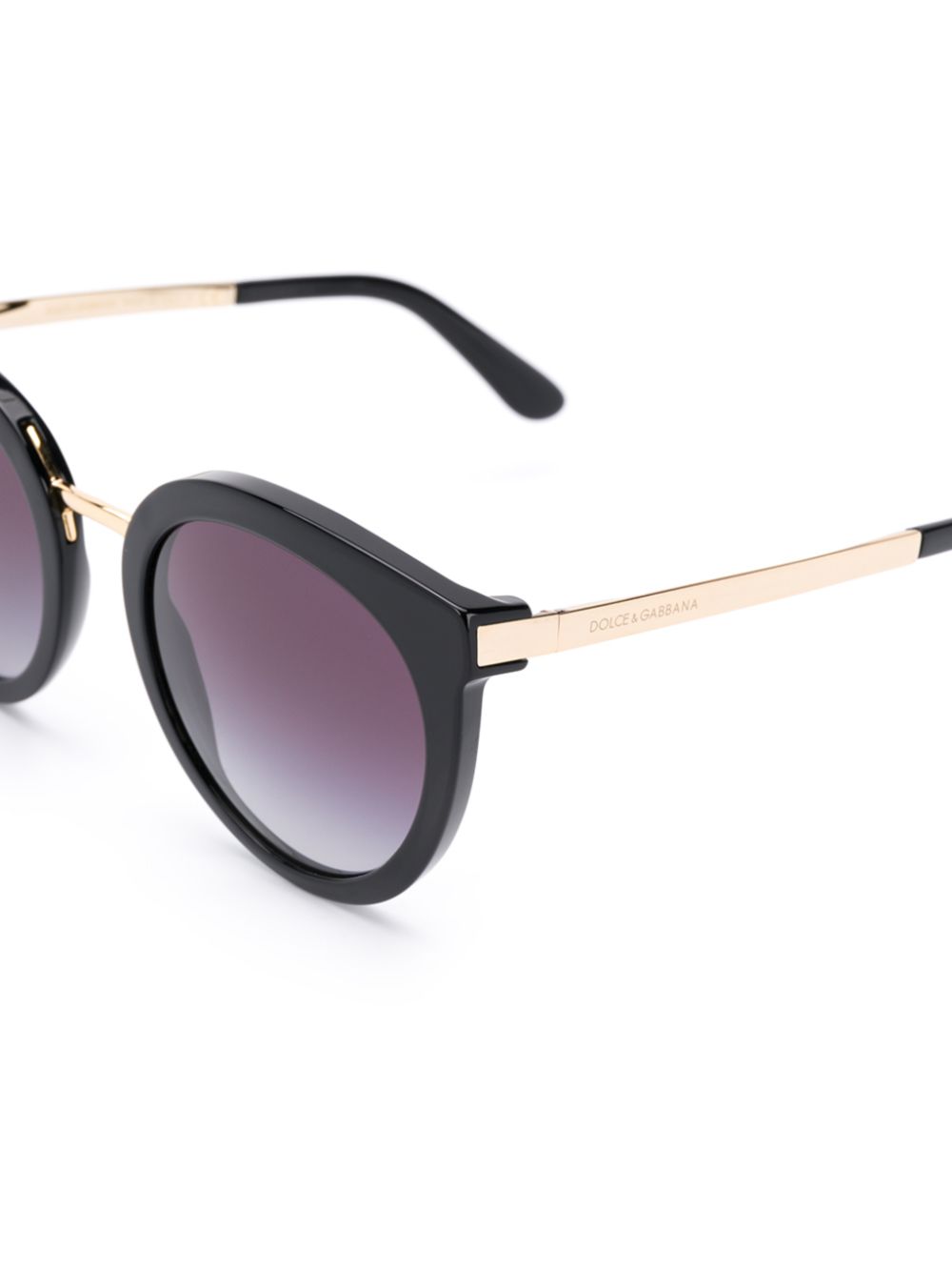 Dolce & Gabbana Eyewear Zonnebril met rond montuur Zwart