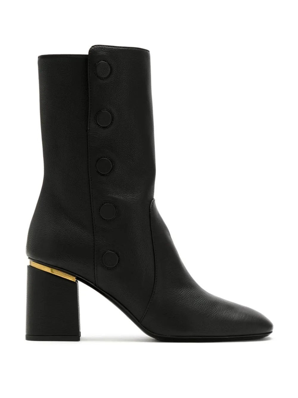 Tod's button-detail block-heel ankle boots Zwart
