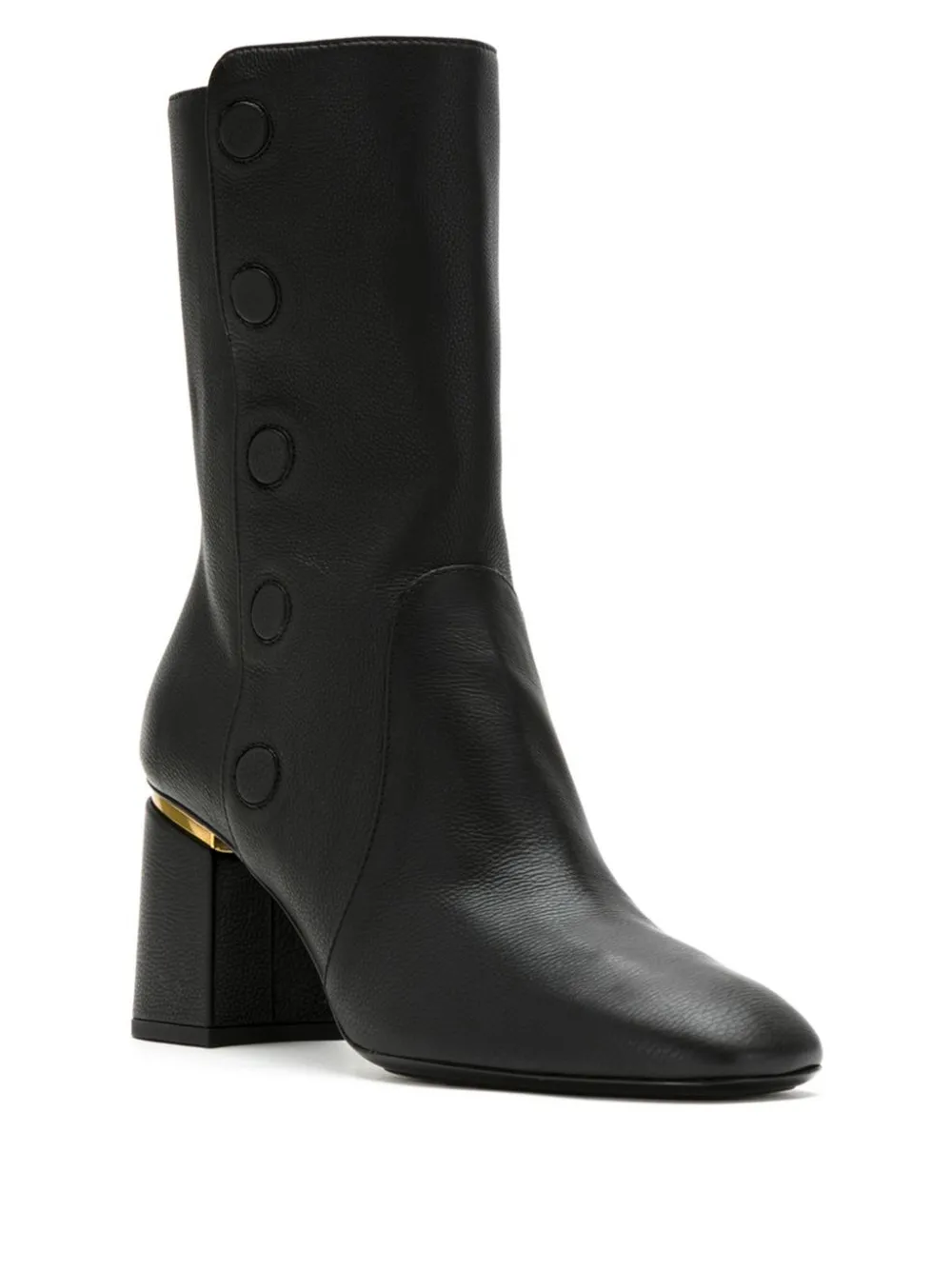 Tod's button-detail block-heel ankle boots Zwart