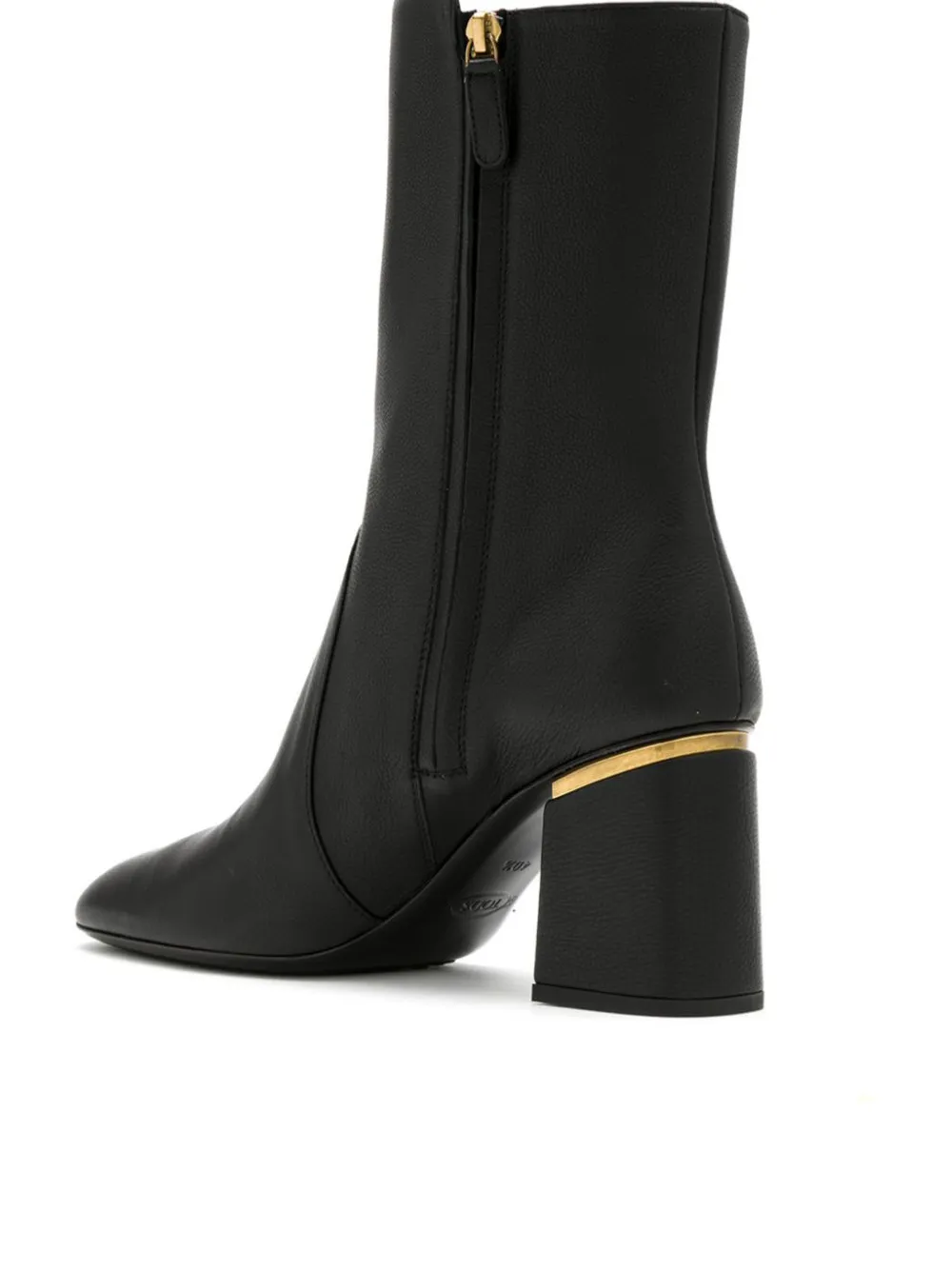 Tod's button-detail block-heel ankle boots Zwart