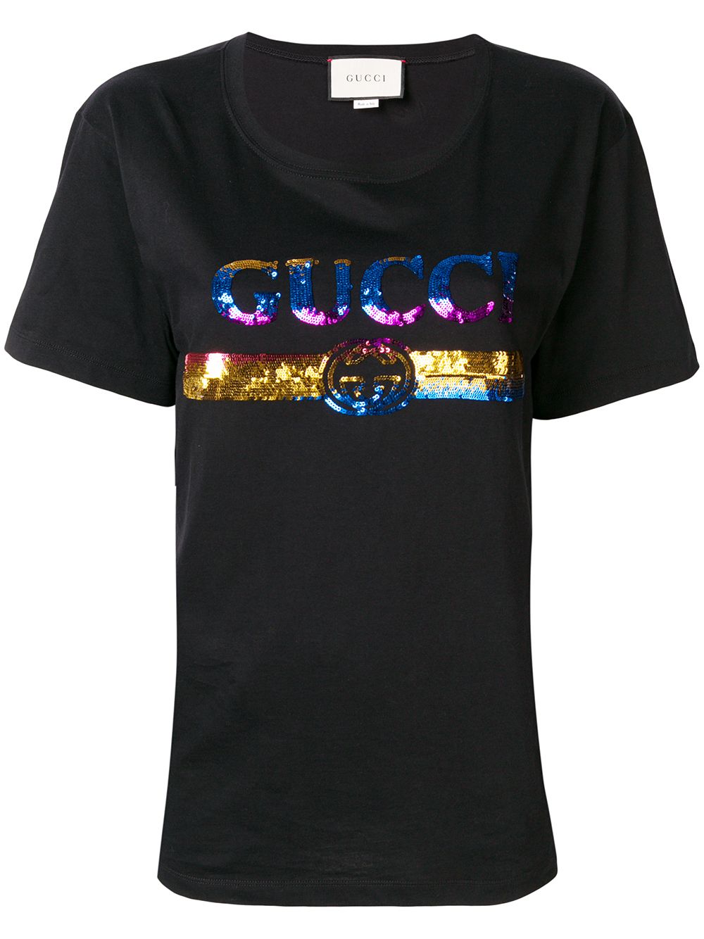 фото Gucci футболка с логотипом и пайетками
