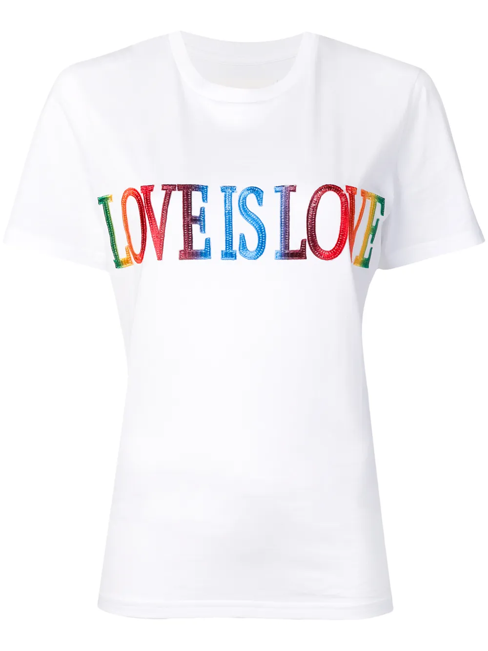 Alberta Ferretti T-shirts ALBERTA FERRETTI T-SHIRT MIT "LOVE IS LOVE"-PRINT - WEIß
