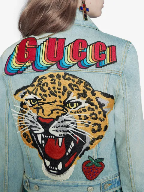 Shop blue Gucci Denim jacket with 