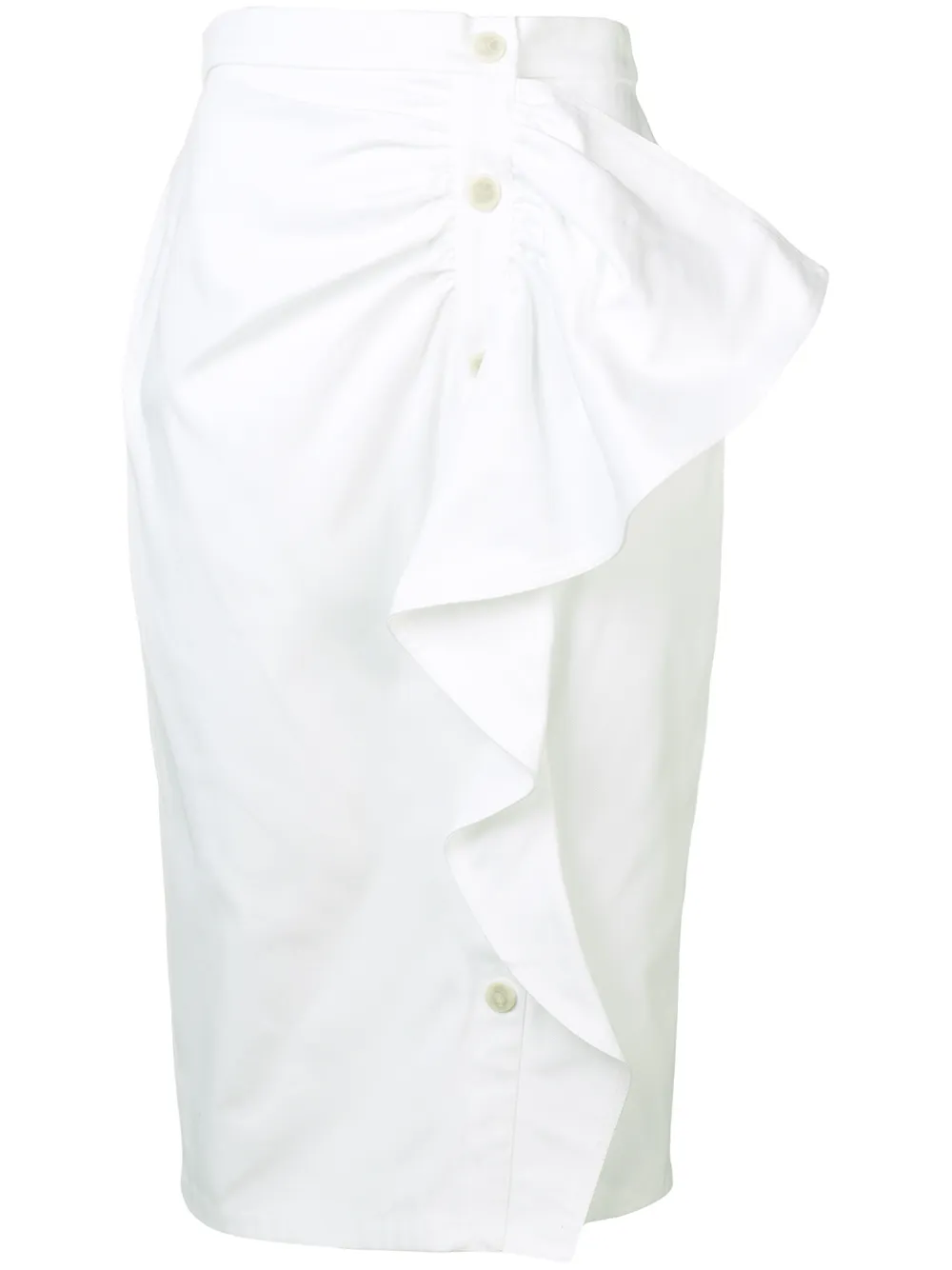 Max Mara Skirts MAX MARA RUFFLED PENCIL SKIRT - WHITE