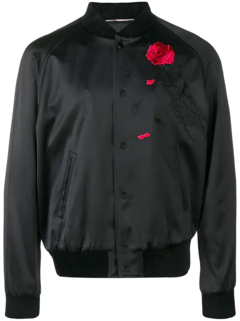 rose embroidered jacket mens