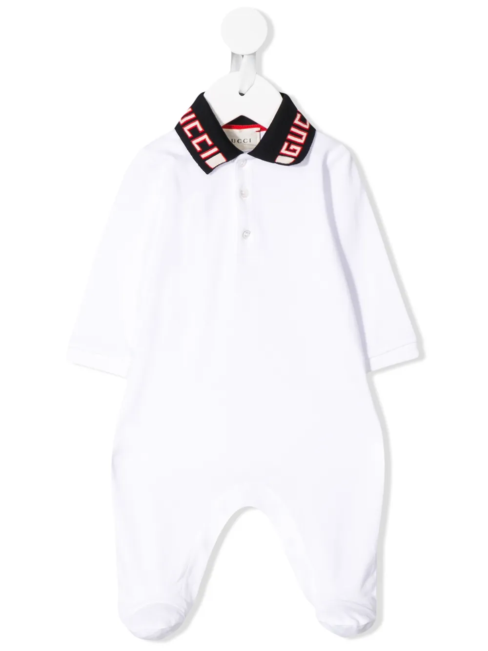 

Gucci Kids pijama con logo en el cuello - Blanco