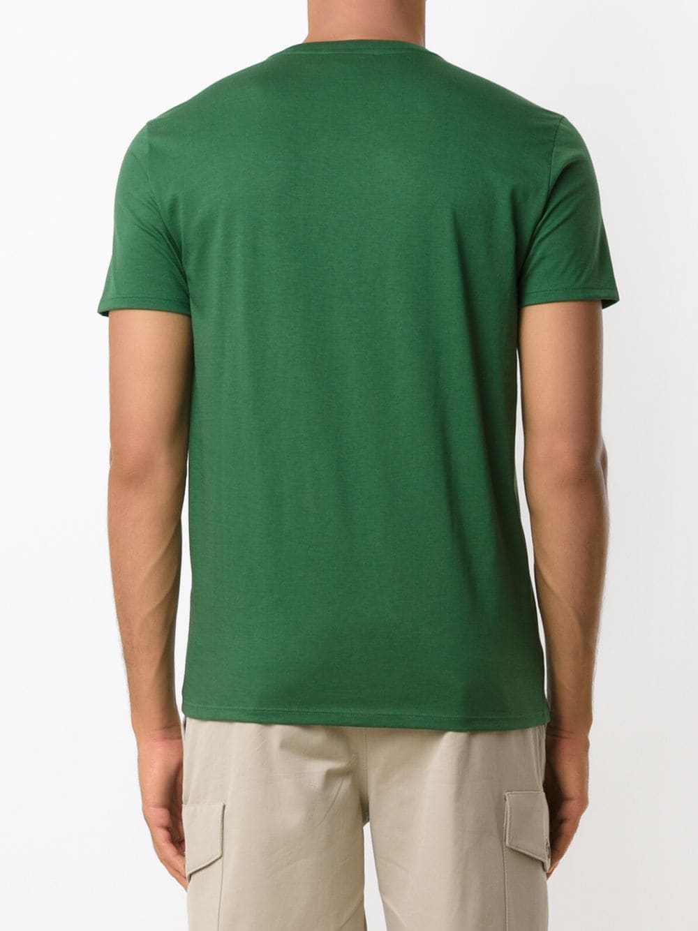 Shop Lacoste Logo-embroidered Cotton V-neck T-shirt In Green