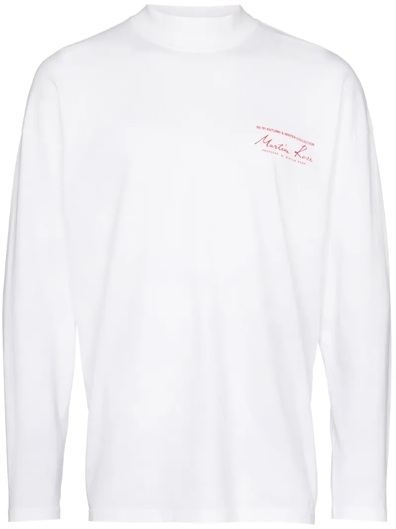 Martine Rose T-shirts MARTINE ROSE LANGARMSHIRT MIT LOGO-PRINT - WEIß