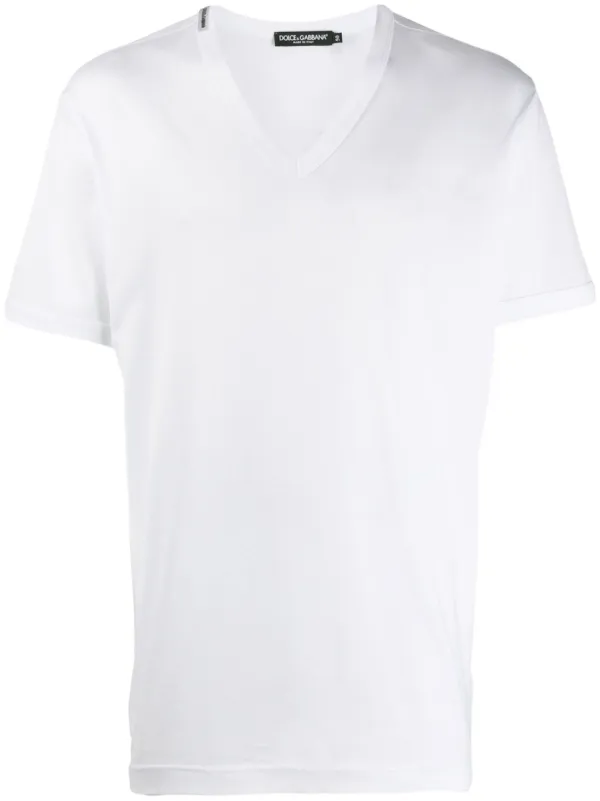 Dolce & Gabbana VネックコットンTシャツ | ホワイト | FARFETCH JP