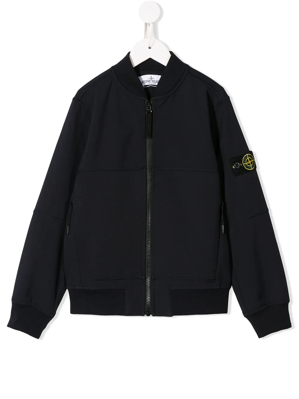 Stone Island Junior куртка-бомбер с нашивкой на рукаве