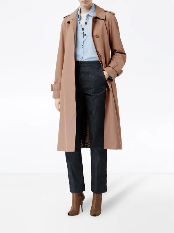 tropical gabardine belted car coat