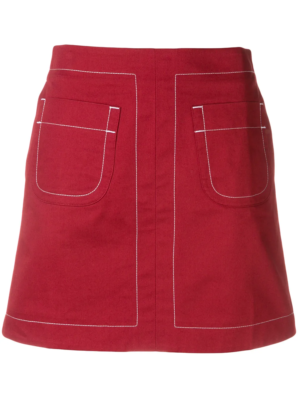 Maison Kitsuné Skirts MAISON KITSUNÉ FITTED MINI SKIRT - RED