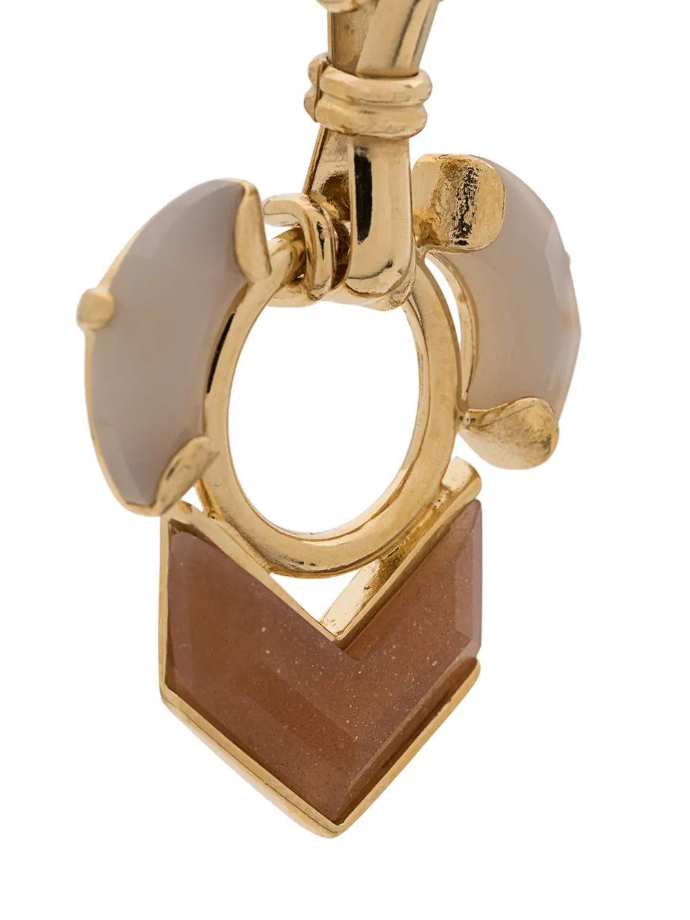  Wouters & Hendrix Sunstone And Grey Agate Earrings - Gold 
