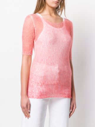 sheer knitted sweater展示图