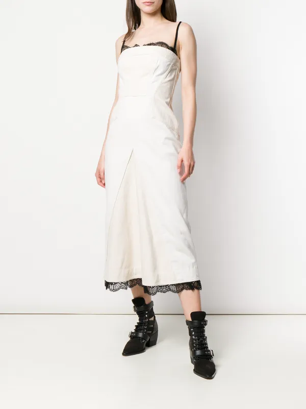 mcqueen denim dress Women's Denim Asymmetric Mini Dress in Washed Blue