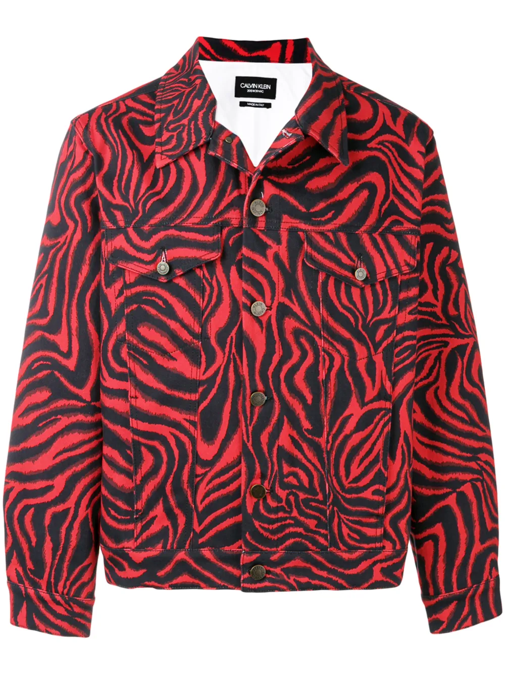 Calvin Klein 205w39nyc Jackets CALVIN KLEIN 205W39NYC PRINT DENIM JACKET - RED