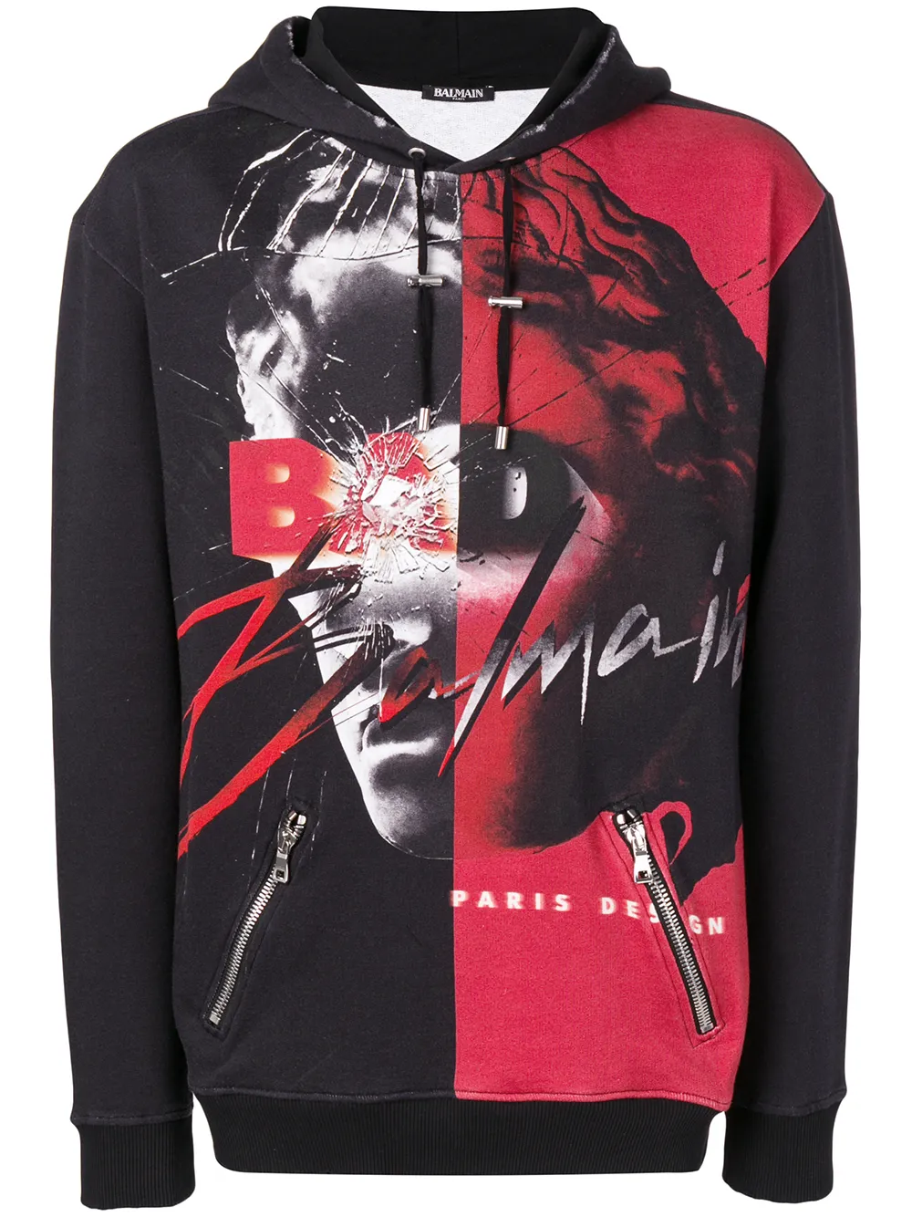 balmain red hoodie