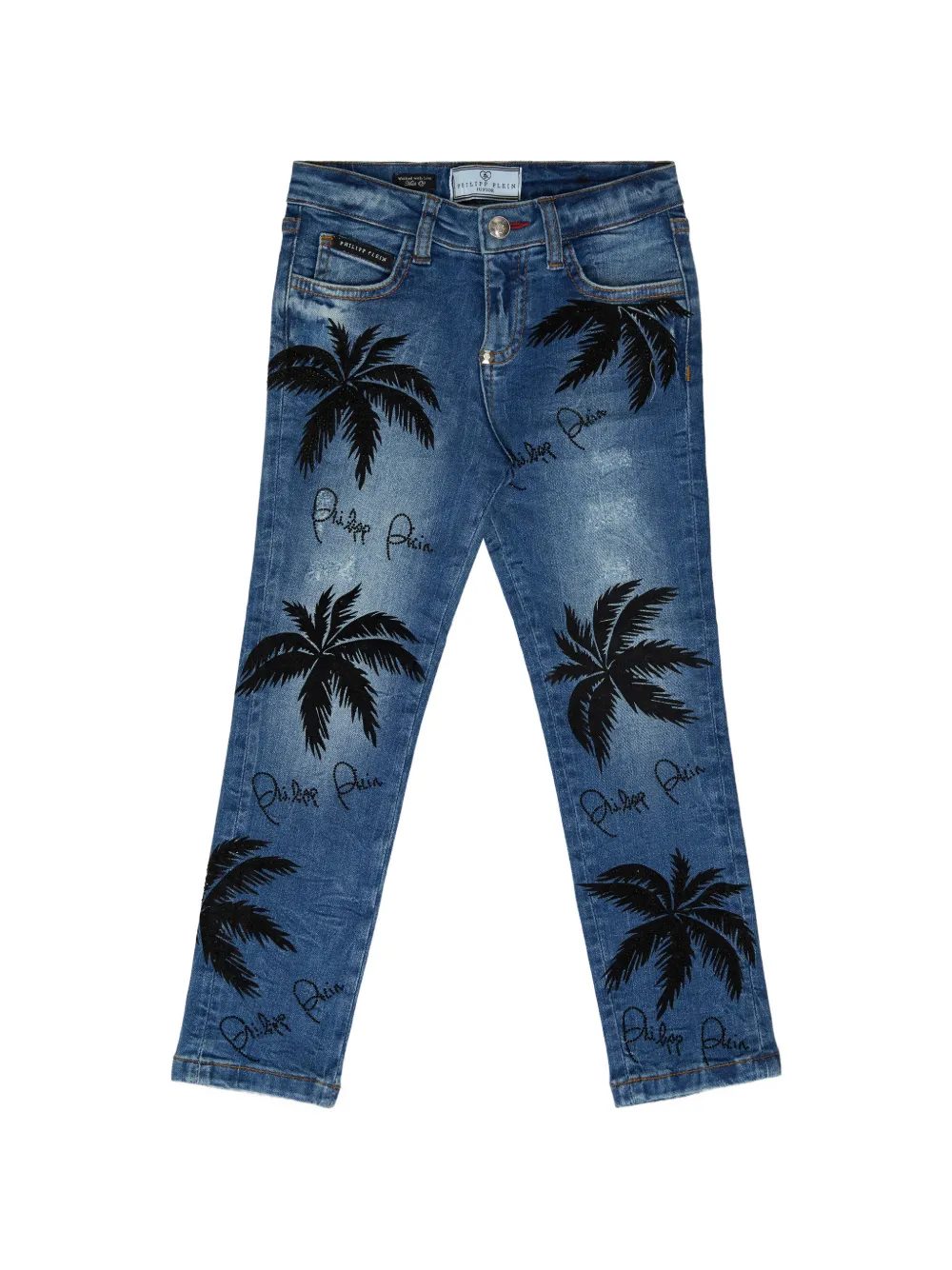 Philipp Plein Junior Slim Fit Aloha Plein - Blu
