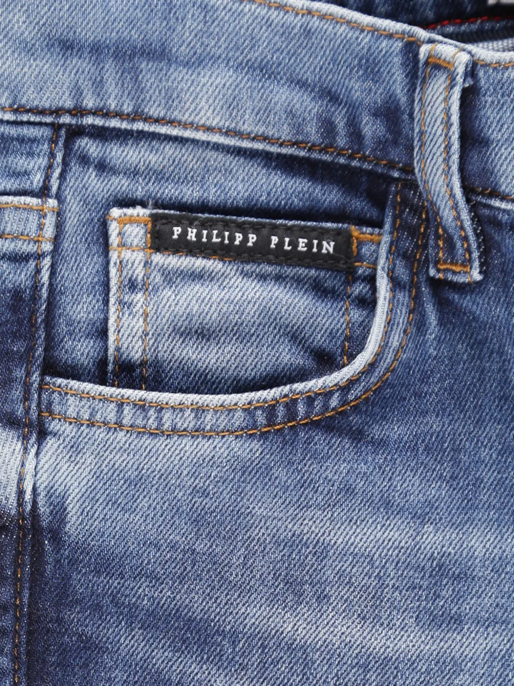  Philipp Plein Junior Gerippte Shorts   Blau 