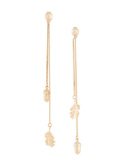 Karen Walker Acorn Leaf Pendulum Earrings Farfetch Karen Walker Acorn Leaf Pendulum Earrings Farfetch
