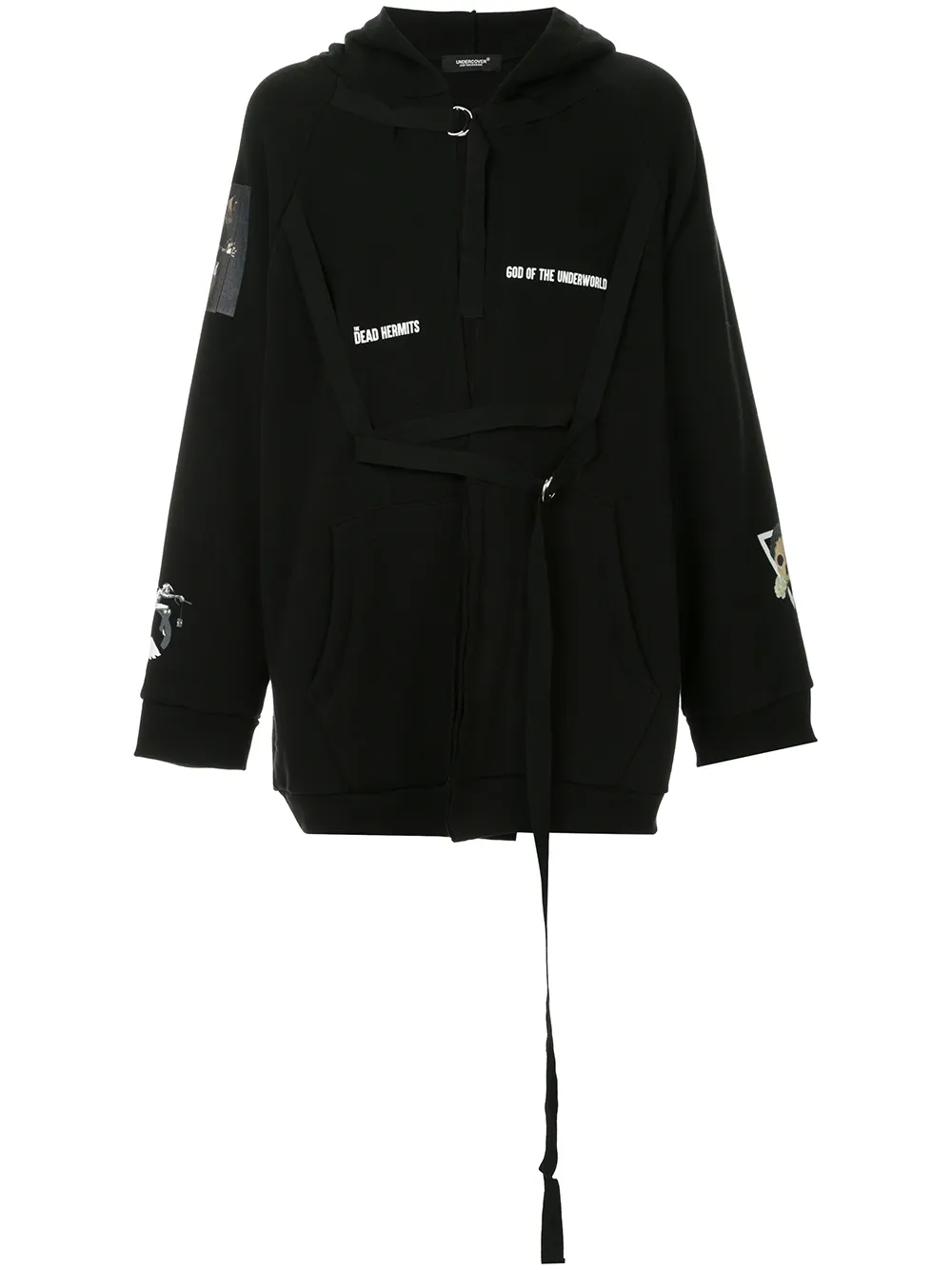 Undercover Tops UNDERCOVER OVERSIZED-OBERTEIL MIT KAPUZE - BLACK