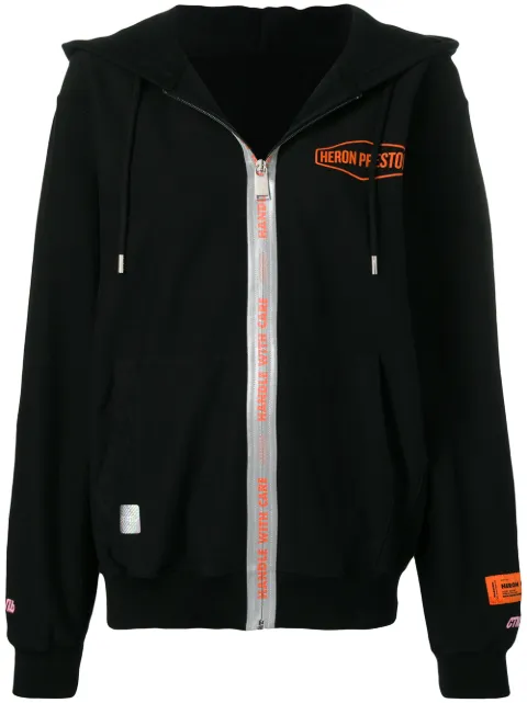Heron Preston logo zipped hoodie